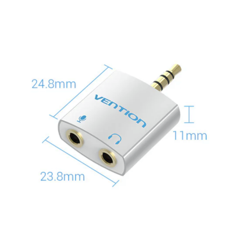 Adaptor audio Vention, Jack M-Jack m 3.5mm, , aluminiu, Camasa PVC, argintiu, 
