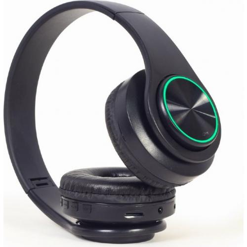 Casti cu microfon Gembird BHP-LED-01, Bluetooth/3.5mm jack, Black