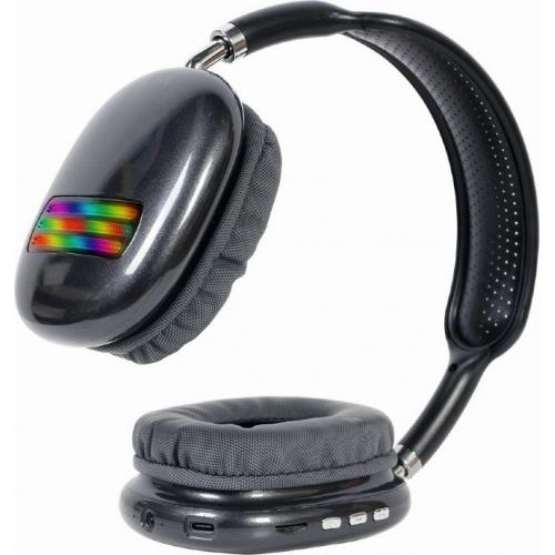 Casti cu microfon Gembird BHP-LED-02-MX, Bluetooth/3.5mm jack, Black