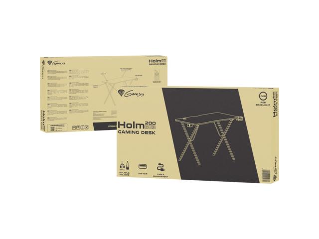 Birou gaming Natec Genesis Holm 200, RGB LED, Black