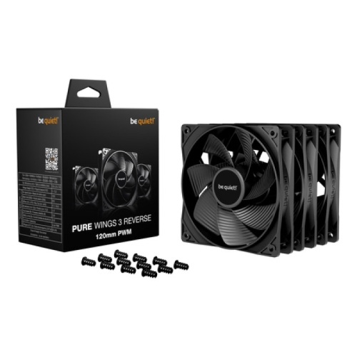 Kit Ventilatoare Be quiet! Pure Wings 3 Reverse PWM, 3 x 120 mm, Black, 3 bucati