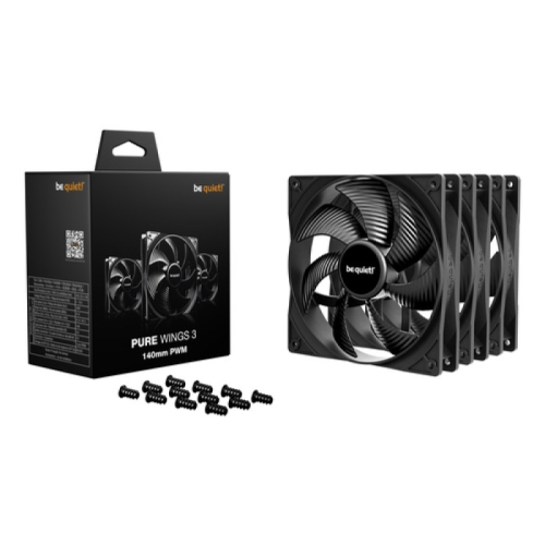 Kit Ventilatoare Be quiet! Pure Wings 3 PWM, 3 x 140 mm, Black, 3 bucati