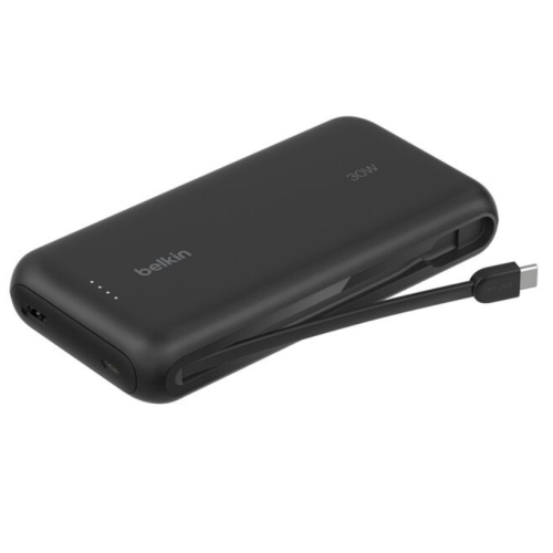 20K PD30W INTEGRATED USB-C/CABLE POWER BANK BLACK