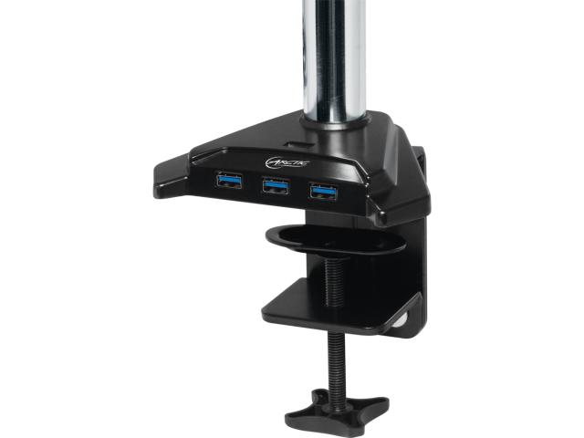 Suport Arctic Z2 Pro cu hub USB pentru 2 monitoare, Black