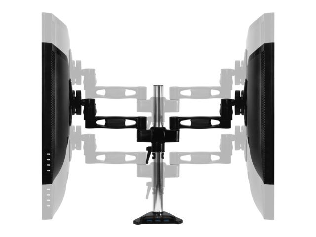 Suport Arctic Z2 Pro cu hub USB pentru 2 monitoare, Black