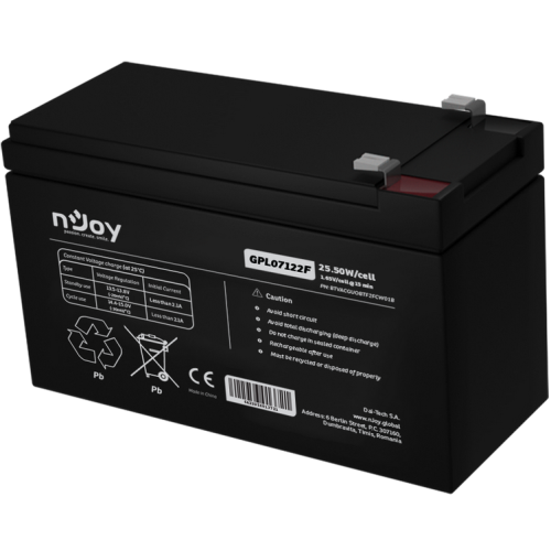 BATTERY 12V VRLA GPL07122F/BTVACGUOBTF2FCW01B NJOY
