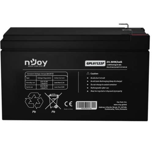 BATTERY 12V VRLA GPL07122F/BTVACGUOBTF2FCW01B NJOY