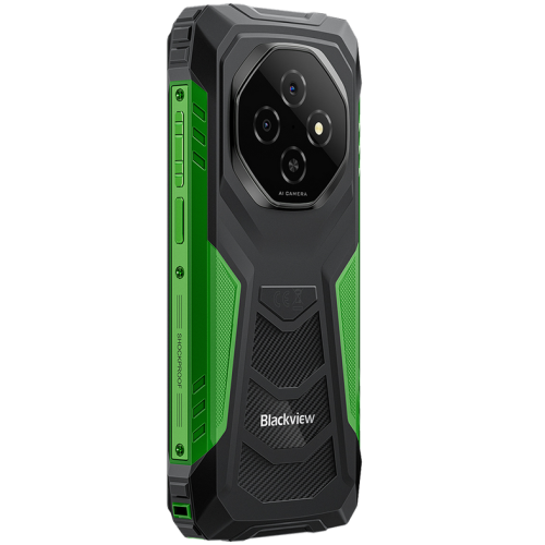 Blackview FORT1 LTE 6.56-inch HD+ 1612x720 90Hz 6+256GB Unisoc T615 Octa-Core 1.8GHz 8MP Front 16+2MP Rear NFC MIL-STD-810H 10000mAh Fingerprint  Android 15 Green