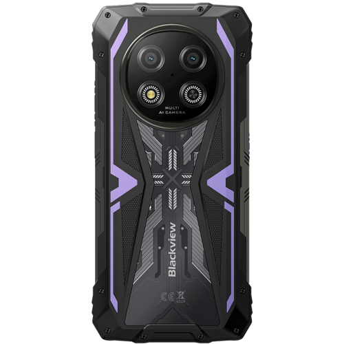 Blackview ROCK 2 5G 6.67-inch HD+ 1640x720 120Hz 12+256GB Unosoc T8100 Octa-Core 2.2GHz 13MP Front 16MP Rear NFC FG MIL-STD-810H 15000mAh Fingerprint  Android 16 Purple