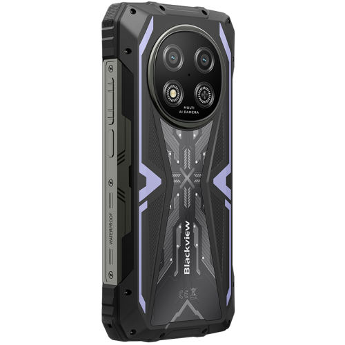 Blackview ROCK 2 5G 6.67-inch HD+ 1640x720 120Hz 12+256GB Unosoc T8100 Octa-Core 2.2GHz 13MP Front 16MP Rear NFC FG MIL-STD-810H 15000mAh Fingerprint  Android 16 Purple