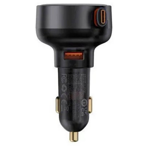 Incarcator auto Baseus Enjoyment Pro, 1 x USB-C, 1 x USB-A, 60 W, Black