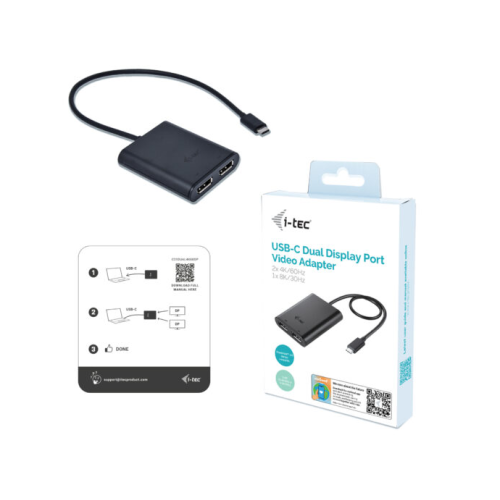 USB-C DUAL 4K/60HZ (SINGLE/8K/30HZ) DP VIDEO ADAPTER