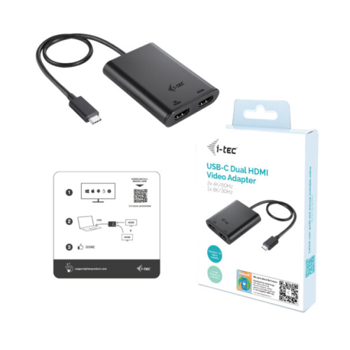 USB-C DUAL 4K/60HZ (SINGLE/8K/30HZ) HDMI VIDEO ADAPTER