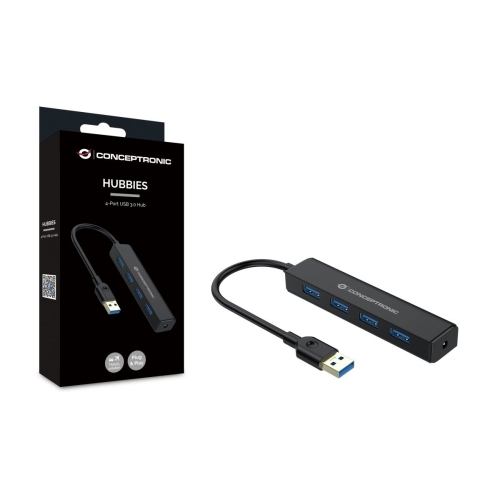 Hub USB Conceptronic C4PUSB3, 4 x USB-A 3.0, Black