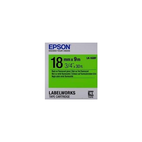 Banda Etichete Epson Fluorescent LK-5GBF Black/Green 18mm (9m)