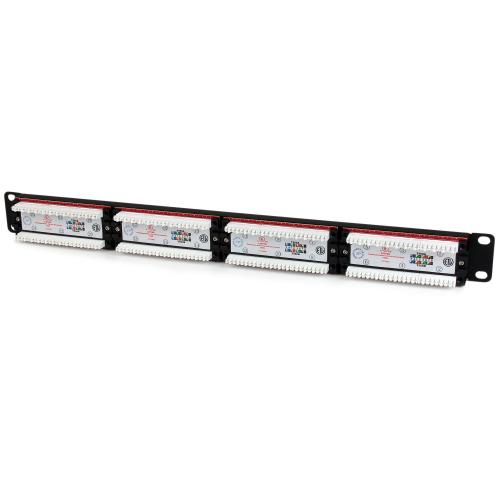 Patch Panel Startech C6PANEL24, 19inch, 1U, 24 porturi, Cat6, UTP, Black