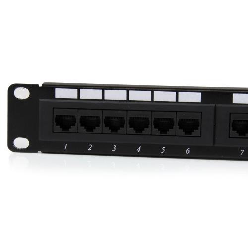 Patch Panel Startech C6PANEL24, 19inch, 1U, 24 porturi, Cat6, UTP, Black