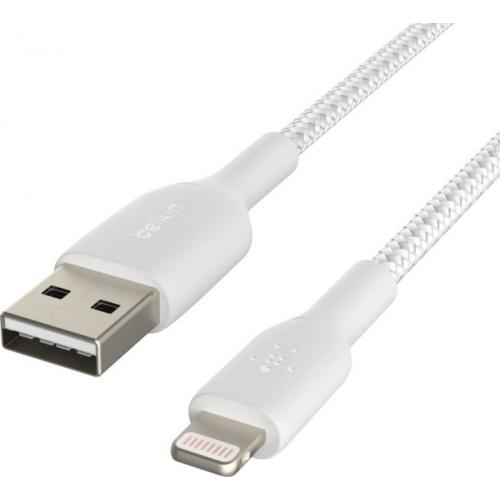 Cablu de date Belkin Boost Charge Braided, USB 2.0 - Lightning, 2m, White