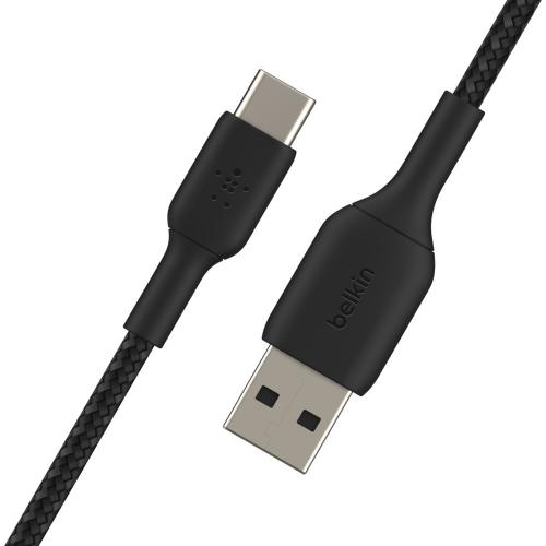 Cablu de date Belkin Boost Charge Braided, USB 2.0 - USB-C, 2m, Black