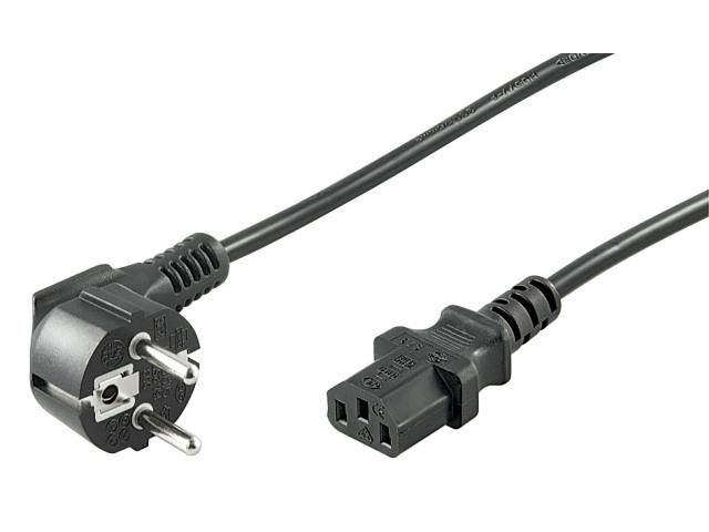 Cablu alimentare PC 3m CEE 7/7 tata 90&deg; la IEC320-C13 mama, negru HCT HCT95142