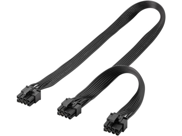 Cablu alimentare PCI Express 8 pini tata la 2x 6+2 pini tata 23cm + 6.3cm
 GOOBAY HCT59714