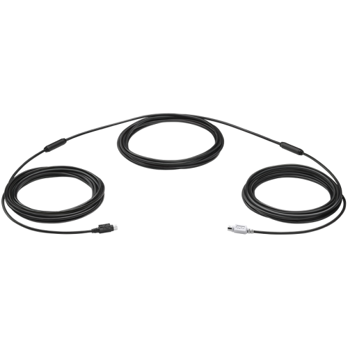 Cablu prelungitor Logitech Group pentru camera de video conferinta, 15m, Black