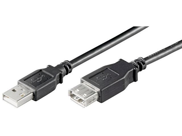 Cablu USB 2.0 0,6m A tata la A mama, negru OEM HCT68625