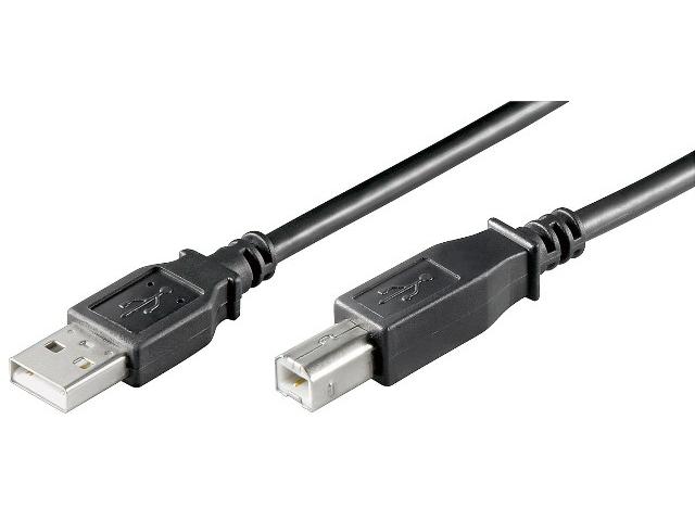Cablu USB 2.0 1,8m A tata la B tata, negru HCT HCT93596