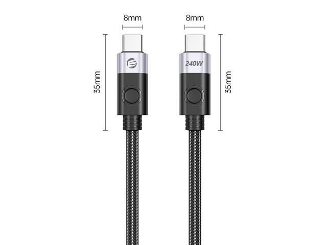 Cablu de date Orico CC240-40-10-BK, USB-C male - USB-C male, 1m, Black