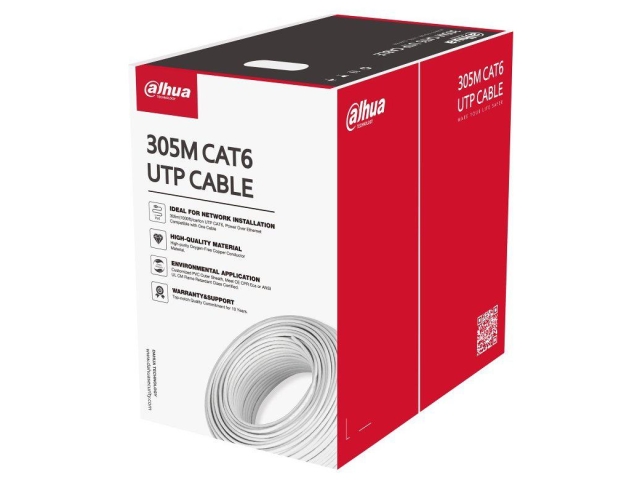 Cablu de retea Dahua DH-PFM920I-6U-C, CAT6, 305m, White