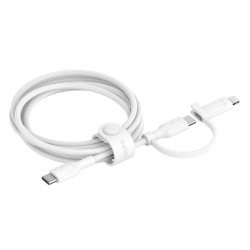 Cablu de date Belkin CAC003HQ1.5MWH, USB-C male - USB-C male, White