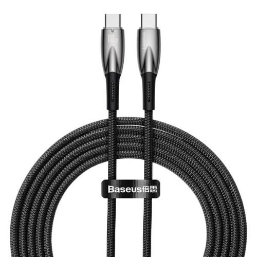 Cablu de date Baseus Glimmer, USB-C male - USB-C male, 1m, Black