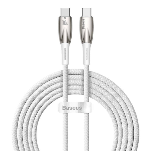 Cablu de date Baseus Glimmer, USB-C male - USB-C male, 2m, White