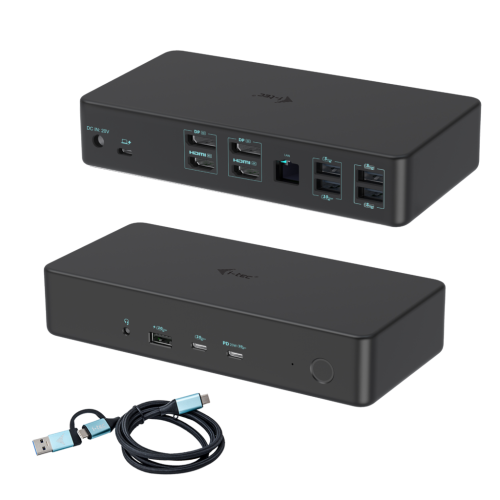 I-TEC USB 3.0 USB-C Thunderbolt 3 Professional Dual 4K Display Docking Station Generation 2 + Power Delivery 100W
