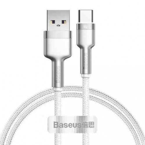 Cablu Baseus Cafule Metal USB USB-C 66W 1m alb