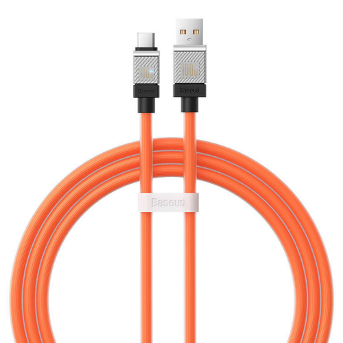 Cablu de date Baseus Crystal Shine, USB-A - USB-C, 1 m, Orange