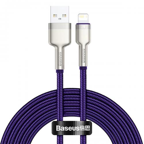 Cablu de date Baseus Cafule Metal, Fast Charging, CALJK-B05, USB - Lightning, 2m, Purple