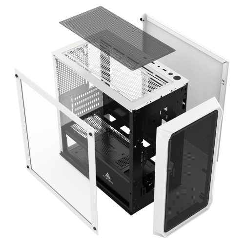 Carcasa Acegeek Eclipse M350 Tempered Glass White/Black