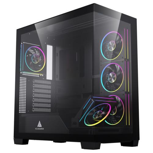 Carcasa Acegeek Nebula ARGB Tempered Glass Black