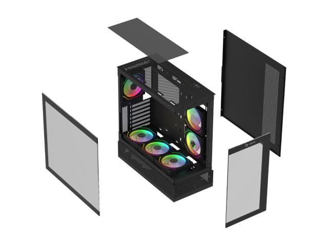 Carcasa AQIRYS Antlia Black ARGB, Fara sursa