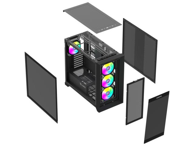 Carcasa AQIRYS XO-1 Black, Fara Sursa