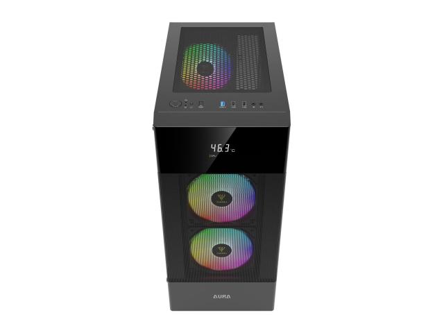Carcasa Gamdias Aura GC5 Black, aRGB LED, Fara Sursa