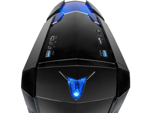 Carcasa Inter-Tech Q2 Illuminator Blue, Fara sursa