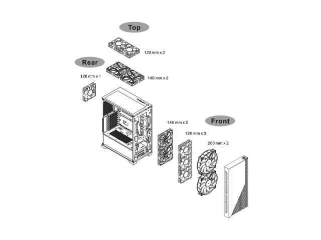 Carcasa Thermaltake H330 Tempered Glass, Fara sursa