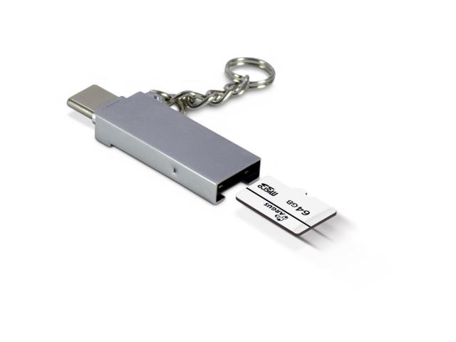 Card reader Inter-Tech OTG, USB-C, Silver 
