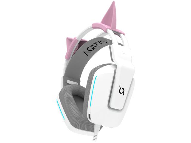 Casti cu microfon Aqirys Alya, 3.5 mm jack / USB, White