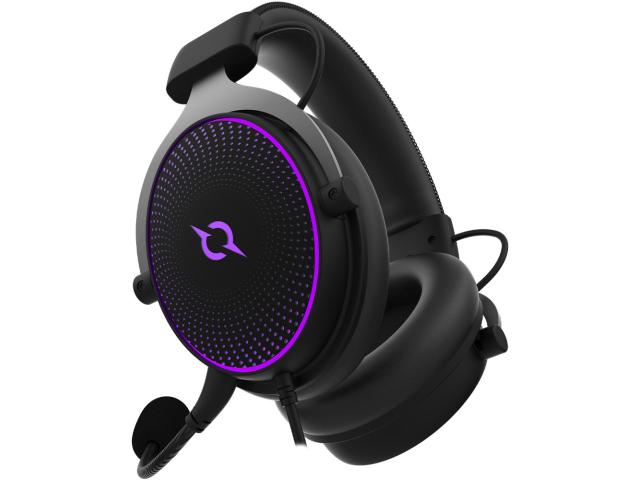 Casti cu microfon AQIRYS Carina, RGB LED, USB, Black