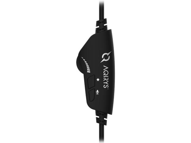 Casti cu microfon AQIRYS Carina, RGB LED, USB, Black