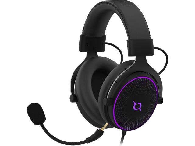 Casti cu microfon AQIRYS Carina, RGB LED, USB, Black