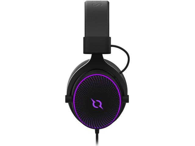 Casti cu microfon AQIRYS Carina, RGB LED, USB, Black